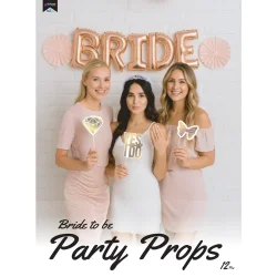 12 Parça Konuşma Balonu Party Set -Bride To Be Beyaz- - 1