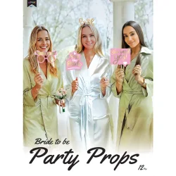 Party Set -Bride To Be Pembe-12 Parça Konuşma Balonu - 1