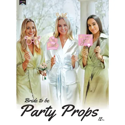 Party Set -Bride To Be Pembe-12 Parça Konuşma Balonu - 1