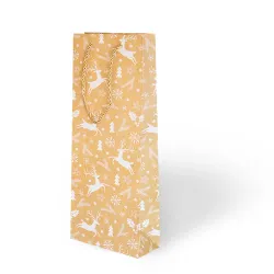 Yılbaşı Varak Baskılı Lüks Karton Çanta 12x35 - Gold Detaylı - 3