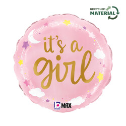 It's A Girl Stars & Clouds Grabo Folyo Balon 18