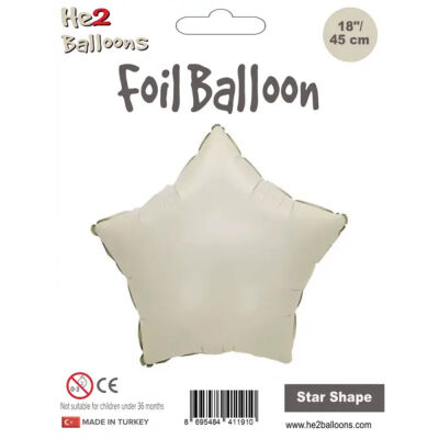 Krem Yıldız Folyo Balon 18