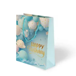 18x24 Lüks Karton Çanta Varak Baskılı -Balon Temalı- - 3