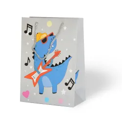 Dinozor Temalı Varak Baskılı Lüks Karton Çanta 18x24 - 2