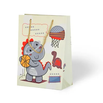 Dinozor Temalı Varak Baskılı Lüks Karton Çanta 18x24 - 3