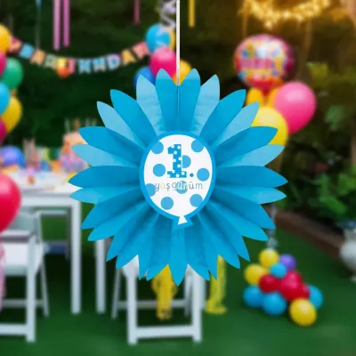 1st Birthday Paper Fan 50 cm - 1