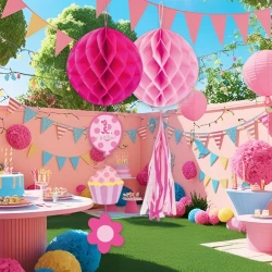 1st Birthday Paper Honeycomb Balls Set - 1