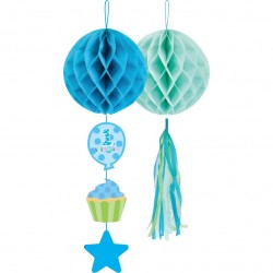 1st Birthday Paper Honeycomb Balls Set - 2