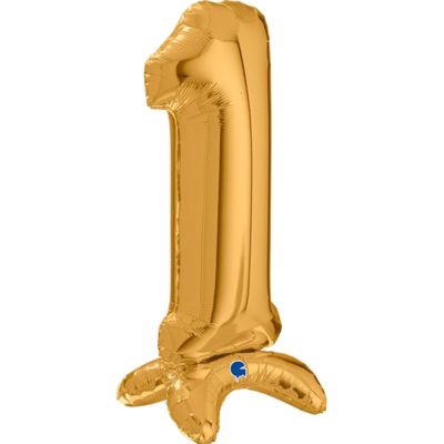 25 inch Gold Stands Up Number 1 Foil Balloon - 2