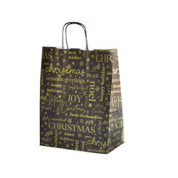 Yılbaşı Beyaz Büküm Saplı Kraft Çanta 25x31 cm - 3