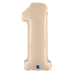 26 inch Satin Cream Number 1 Foil Balloon - 2