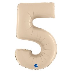 26 inch Satin Cream Number 5 Foil Balloon - 2
