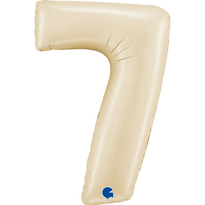 26 inch Satin Cream Number 7 Foil Balloon - 2