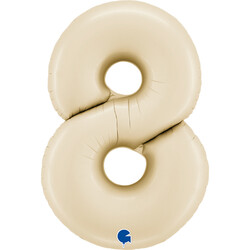 26 inch Satin Cream Number 8 Foil Balloon - 2