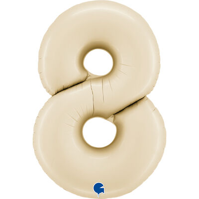 26 inch Satin Cream Number 8 Foil Balloon - 2