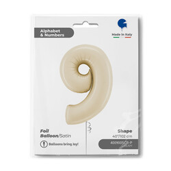 26 inch Satin Cream Number 9 Foil Balloon - 1