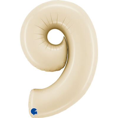 26 inch Satin Cream Number 9 Foil Balloon - 2