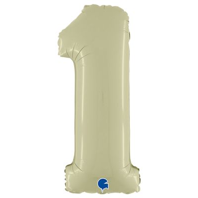 26 inch Satin Olive Green Number 1 Foil Balloon - 2