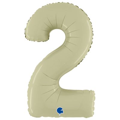 26 inch Satin Olive Green Number 2 Foil Balloon - 2