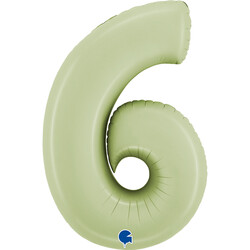 26 inch Satin Olive Green Number 6 Foil Balloon - 2