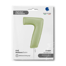 26 inch Satin Olive Green Number 7 Foil Balloon - 1