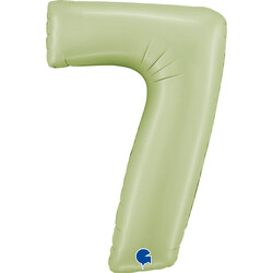 26 inch Satin Olive Green Number 7 Foil Balloon - 2