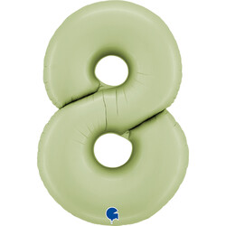 26 inch Satin Olive Green Number 8 Foil Balloon - 2
