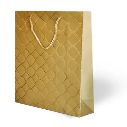 26x32 Lüks Petek Karton Çanta Varak Baskılı -Geometri Temalı- - 3