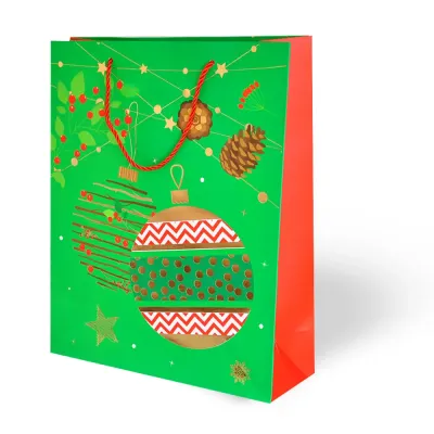 Yılbaşı Varak Baskılı Lüks Karton Çanta 26x32 - Gift - 4