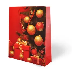26x32 Lüks Karton Çanta Varak Baskılı -Yılbaşı Temalı- - (1)