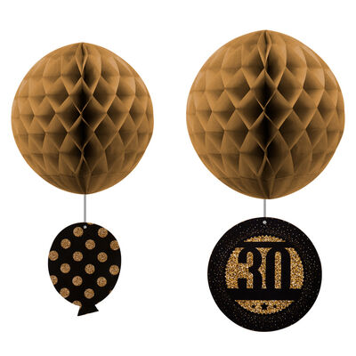30th Birthday Paper Honeycomb Balls Set - 3