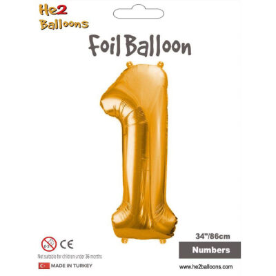 Number 1 Gold 34 inch - 1