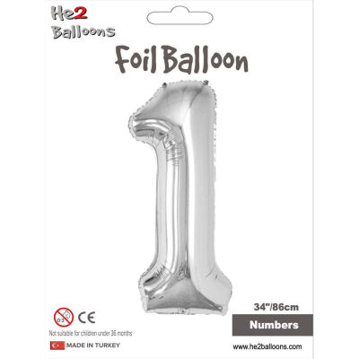 Number 1 Silver 34 inch - 1