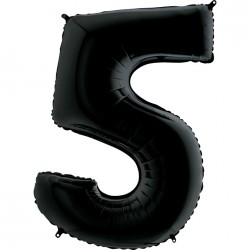 40 inch Black Number 5 Grabo Foil Balloon - 2