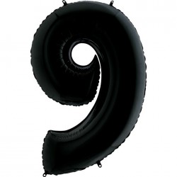 40 inch Black Number 9 Grabo Foil Balloon - 2