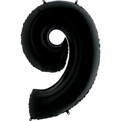 40 inch Black Number 9 Grabo Foil Balloon - 2