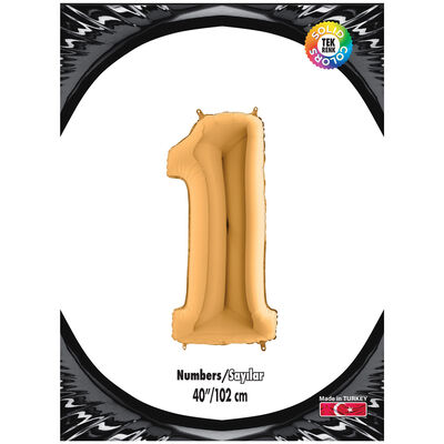 40 inch Gold Number 1 Foil Balloon - 1
