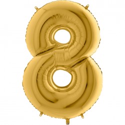 40 inch Gold Number 8 Grabo Foil Balloon - 2