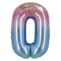 40 inch Rainbow Number 0 Foil Balloon - 2