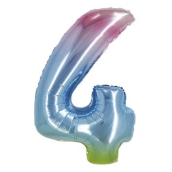40 inch Rainbow Number 4 Foil Balloon - 2
