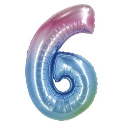 40 inch Rainbow Number 6 Foil Balloon - 2