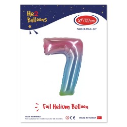 40 inch Rainbow Number 7 Foil Balloon - 1