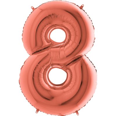 40 inch Rose Gold Number 8 Grabo Foil Balloon - 2