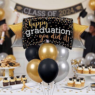Metallic Ombre Graduation Grabo Folyo Balon 46