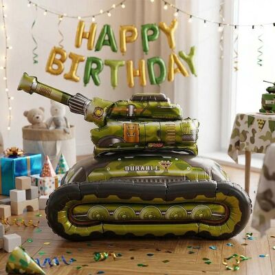 4D Military Tank Foil Balloon - 1