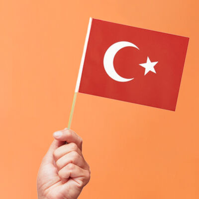 Ay Yıldız Ahşap Çıtalı Kuşe Bayrak 20x30 - 2