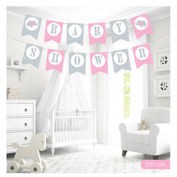 Baby Shower Pink Letter Banner - Kikajoy