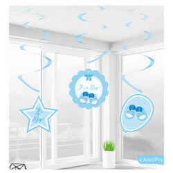 Babyshower Erkek Sarkıt Süs 6lı - Kikajoy