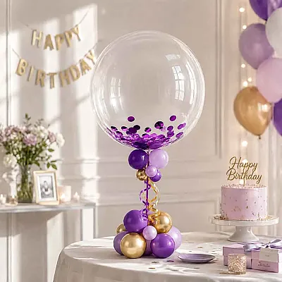 Mor Balon Süsleme Pulu - 1