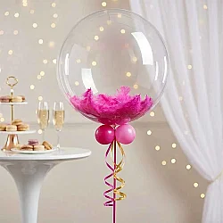 Fuşya Balon Süsleme Tüyü - 1